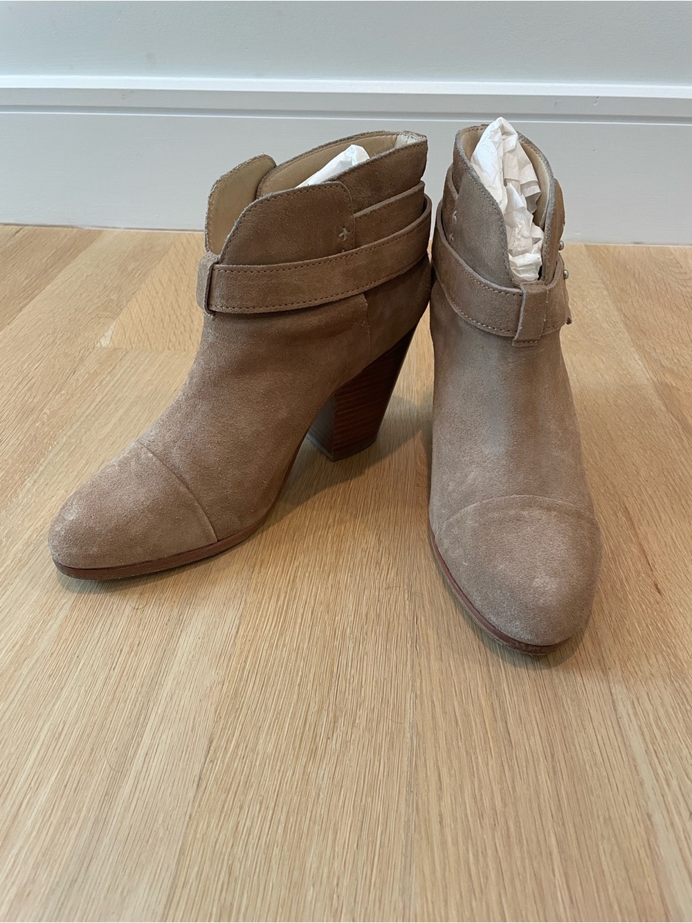rag & bone Suede Ankle Booties in Taupe
